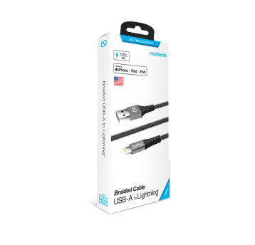 Kabel Naztech USB-A - MFI Lightning 1.2m