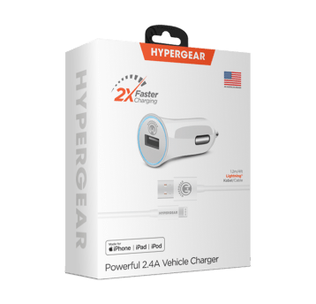 Ładowarka HyperGear 2.4A z kablem Lightning MFI 1.2m