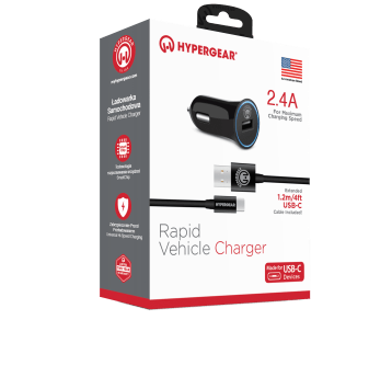 Ładowarka HyperGear 2.4A z kablem USB-C 1.2m