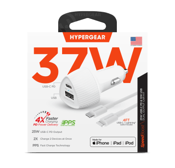 Ładowarka HyperGear Dual z kablem USB-C - Lightning