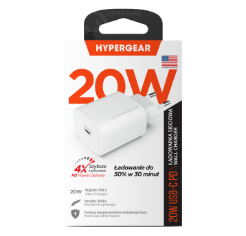 Ładowarka sieciowa HyperGear USB-C 20W